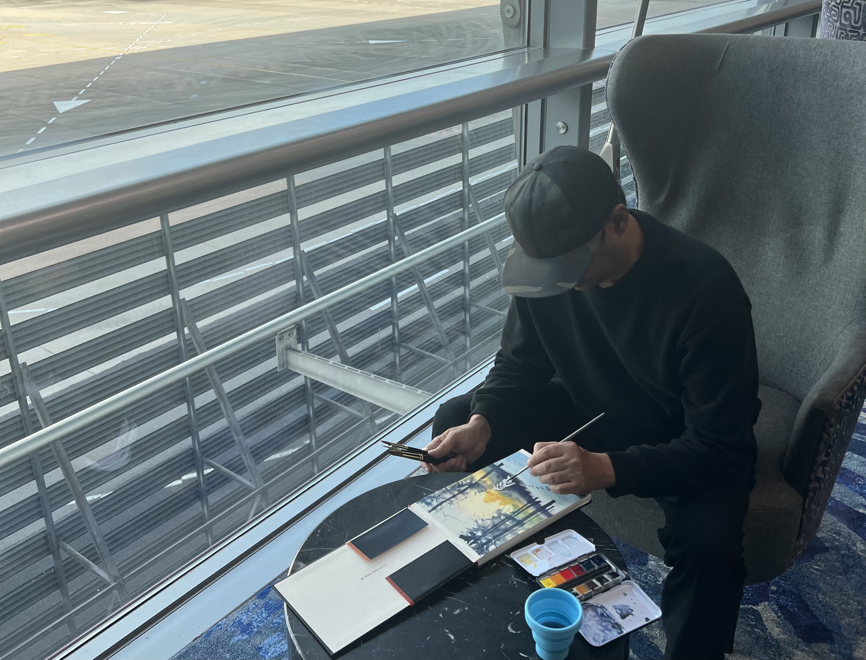 Jaladhi painting at the airport